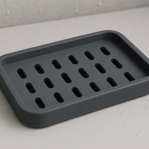 Silicone Soap Dish with Non Slip Base and Drainage Holes for Shower