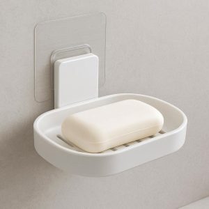 Wall Mounted Soap Dish with Adhesive Installation No Drilling Required
