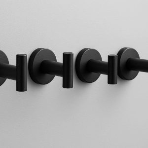 Modern Matte Black Towel Hook Set of 4 for Bathroom Organization