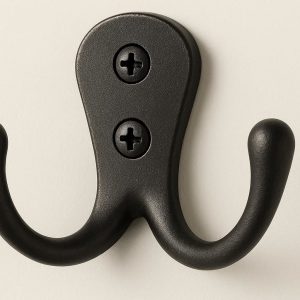 Double Prong Coat and Towel Hook for Entryway and Mudroom Use